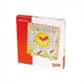Calendar cu ceas Goki, Jucarie educativa din lemn - imagine 4