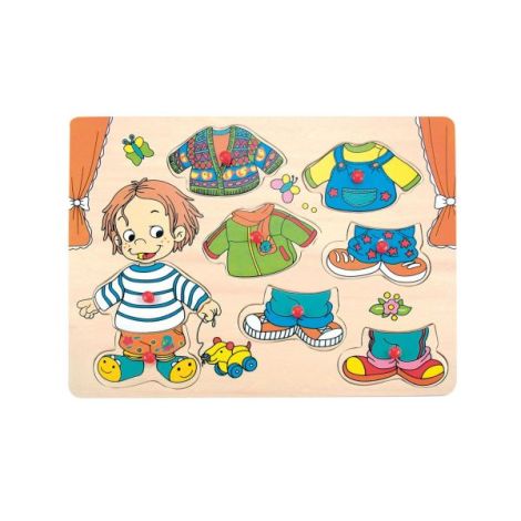 Puzzle lemn Sebastian Woodyland - Învățare vestimentară - imagine 2