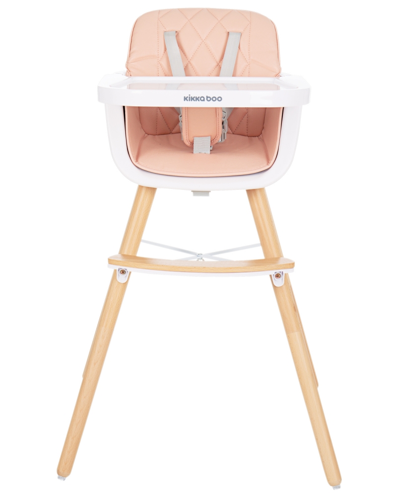Scaun de masa Kikkaboo Woody Pink, Reglabil - imagine 3