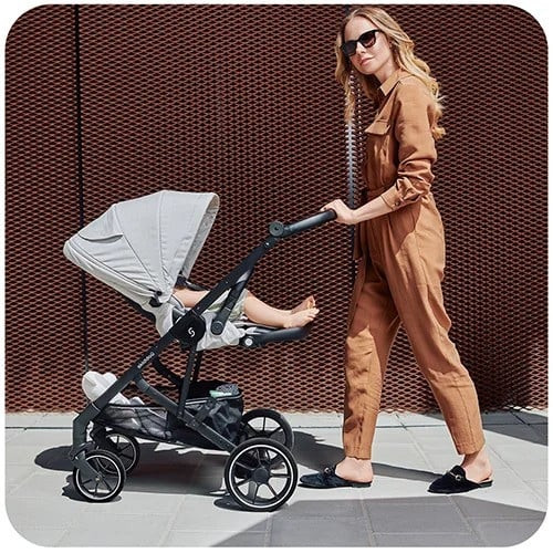 Carucior 2 in 1 Skiddou Moss Gri, Compact și Modern - imagine 2