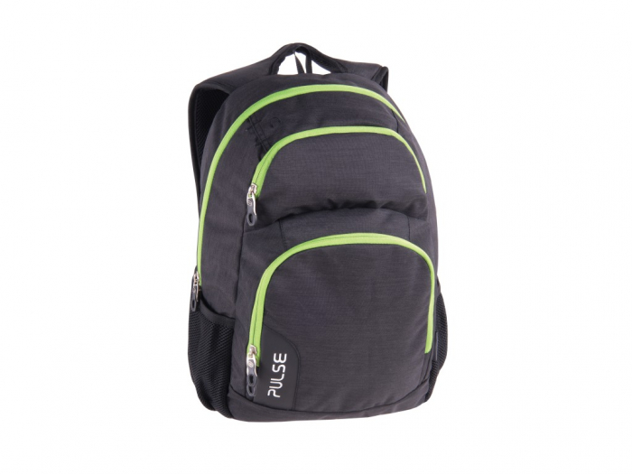 Rucsac Scoala Pulse Green Dark Gray cu Laptop