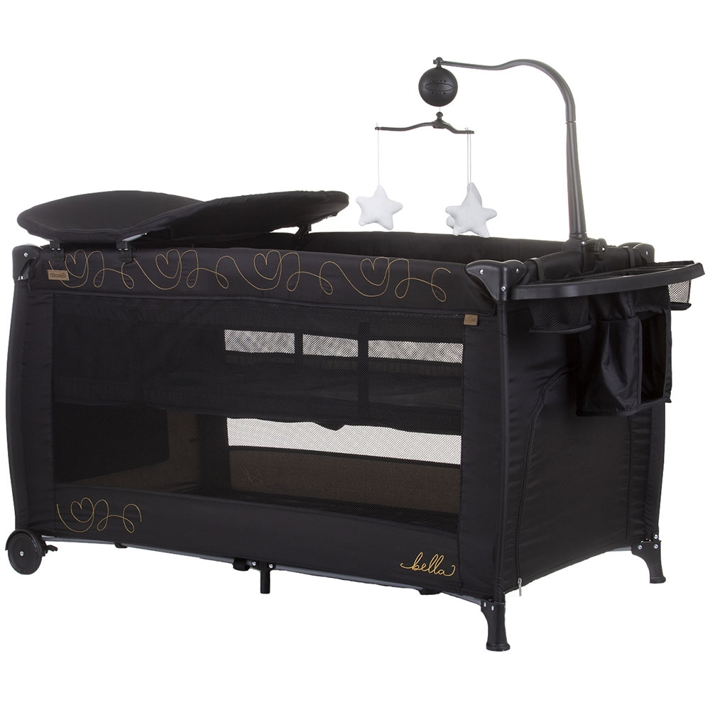 Patut pliabil Chipolino Bella Ebony, 0-15kg - imagine 2