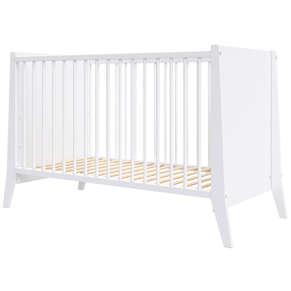 Pătuț Hubners Cosmo Alb 120x60 cm, Lemn Masiv