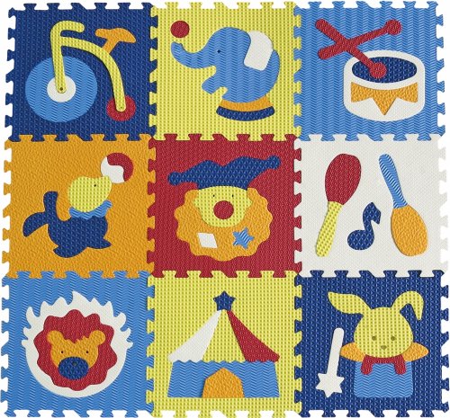Covor Puzzle Circul Minunat 92x92 cm Babygreat