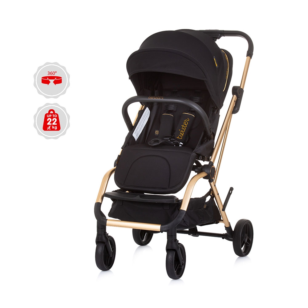 Carucior Chipolino Twister Ebony Sezut Rotativ