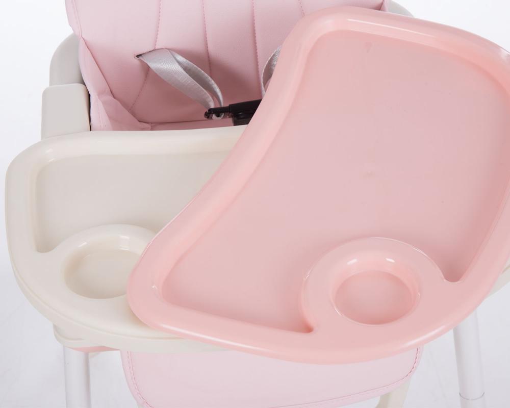 Scaun de masa KikkaBoo 3in1 Creamy Pink, Reglabil - imagine 8