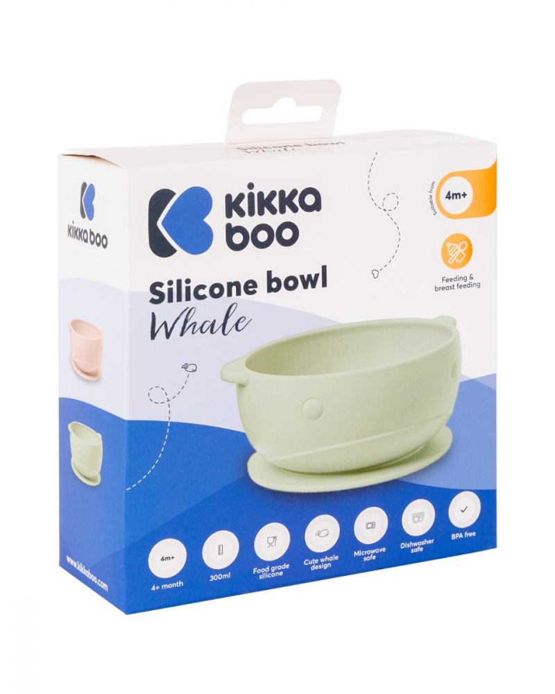 Castron Silicon KikkaBoo Whale cu Ventuza - imagine 3