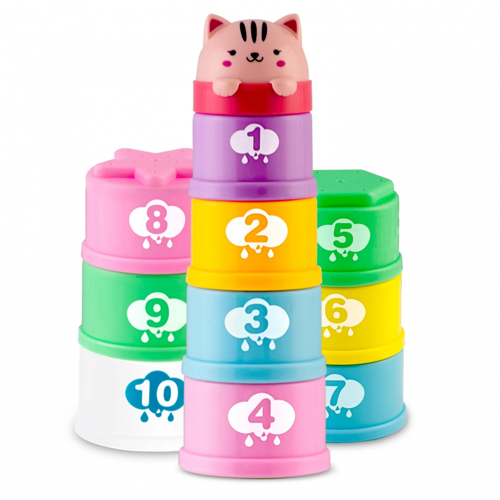 Set Cupe Baie Ricokids Montessori, Cifre Stivuit - imagine 7