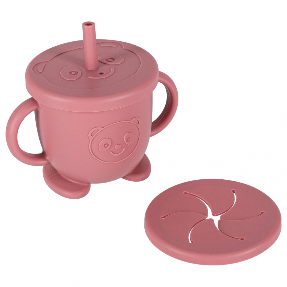 Set Hranire Copii Ikonka Silicon 9 Piese Pink - imagine 4