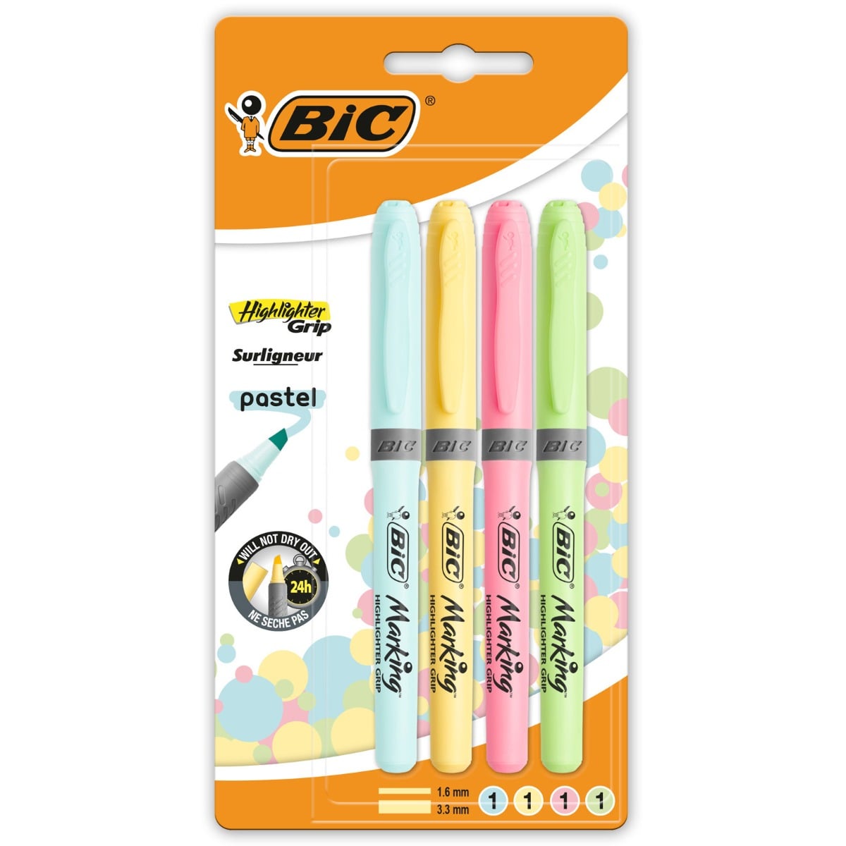 Set 4 Markere Evidentiatoare Bic Pastel