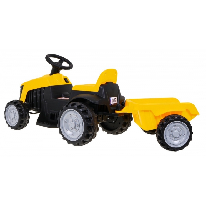 Tractor Electric Ramiz Galben cu Remorcă 25W - imagine 2