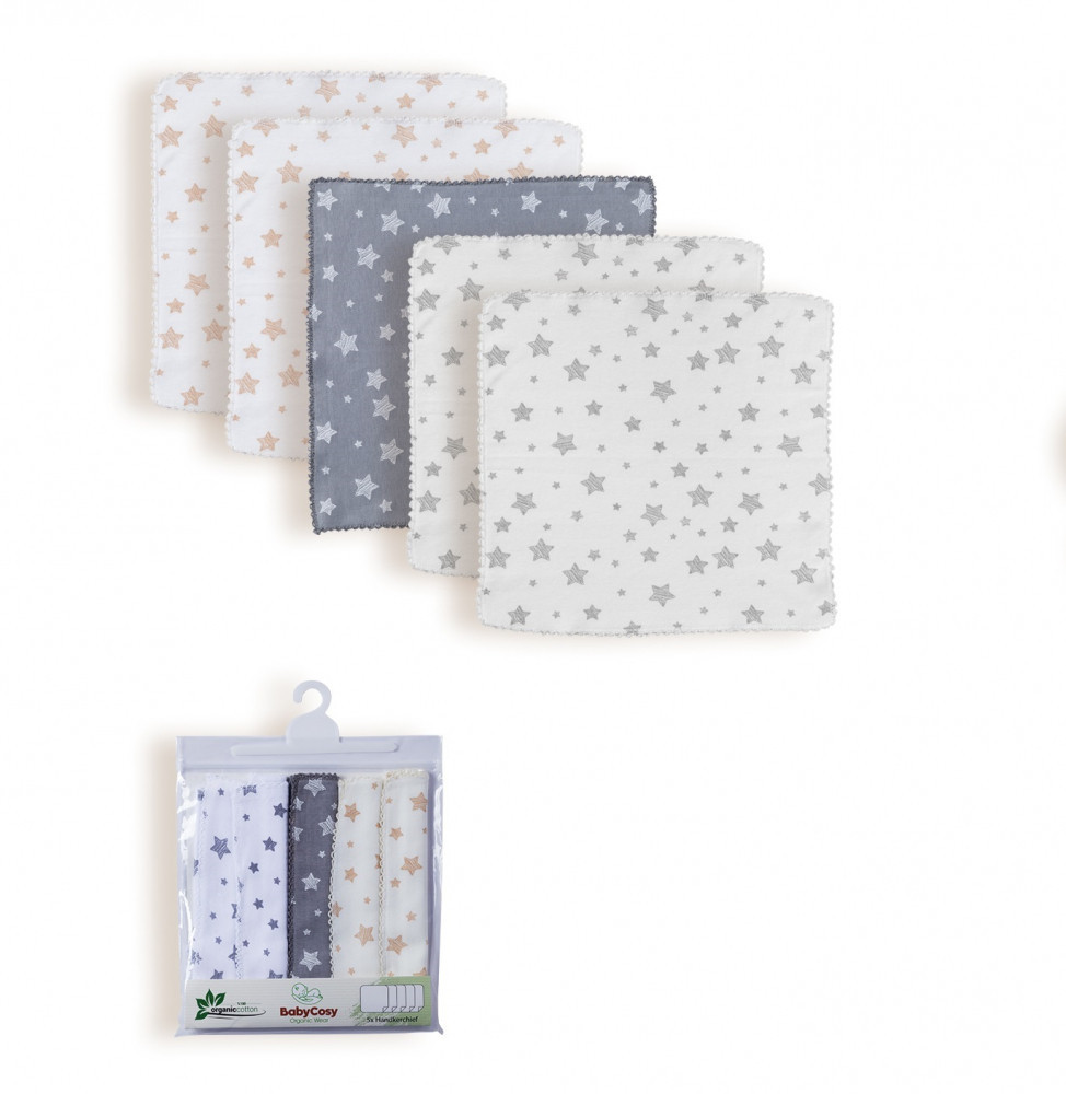 Set 5 Prosoape BabyCosy Bumbac Organic 24x24 cm