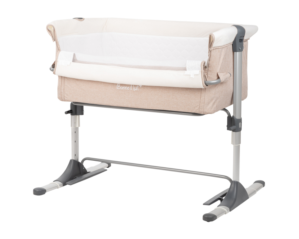 Patut Co-Sleeper KikkaBoo Bonne Nuit Beige, Reglabil - imagine 3
