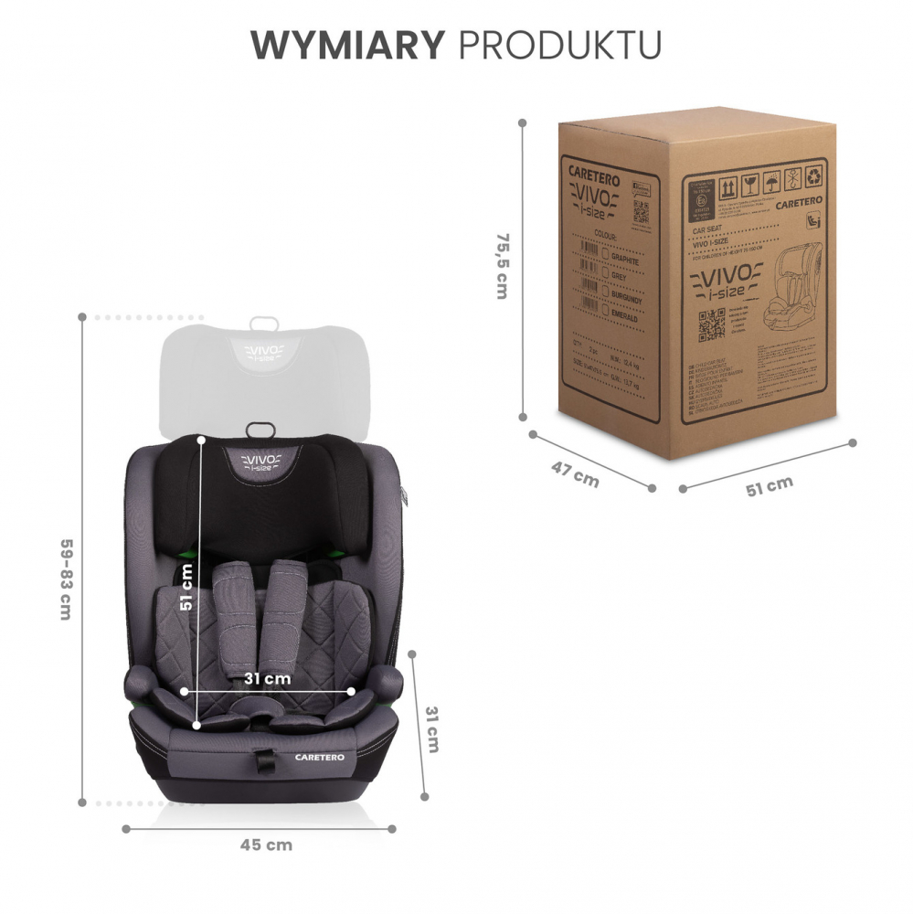 Scaun Auto i-Size Caretero Vivo | Siguranță Maxima - imagine 2