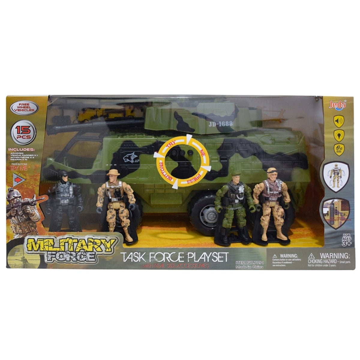 Set Tanc Militar Hero Combat cu 4 Figurine