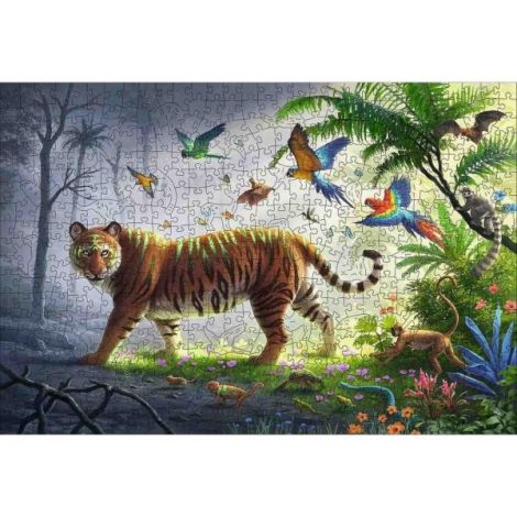 Puzzle Tigru 500 Piese, Lemn - Ravensburger