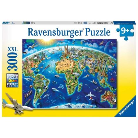 Puzzle Harta Lumii 300 Piese Ravensburger - imagine 2