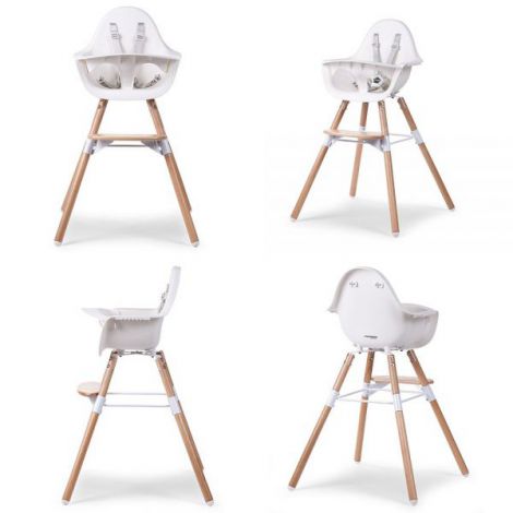 Scaun de Masa Childhome Evolu 2 Natural/Alb, Reglabil - imagine 2