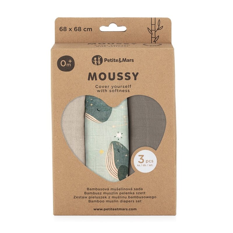 Set 3 Scutece Bambus Petite&Mars Hipoalergenice