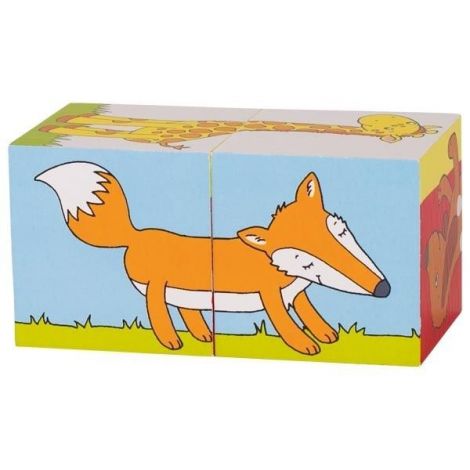 Cuburi Animale Goki | Jucarie Lemn Educativa - imagine 2