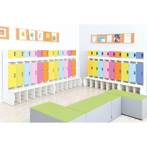 Cuier Vestiar Moje Bambino, 6 Compartimente Colorate - imagine 3