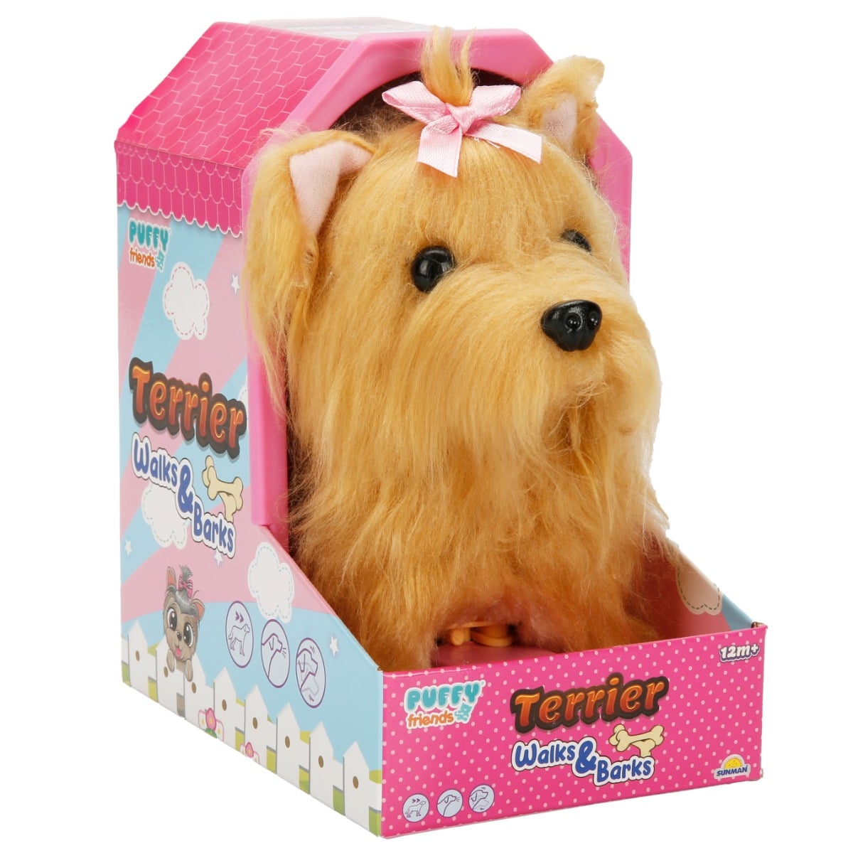 Jucarie Plus Interactiva Catelus Terrier Puffy Friends
