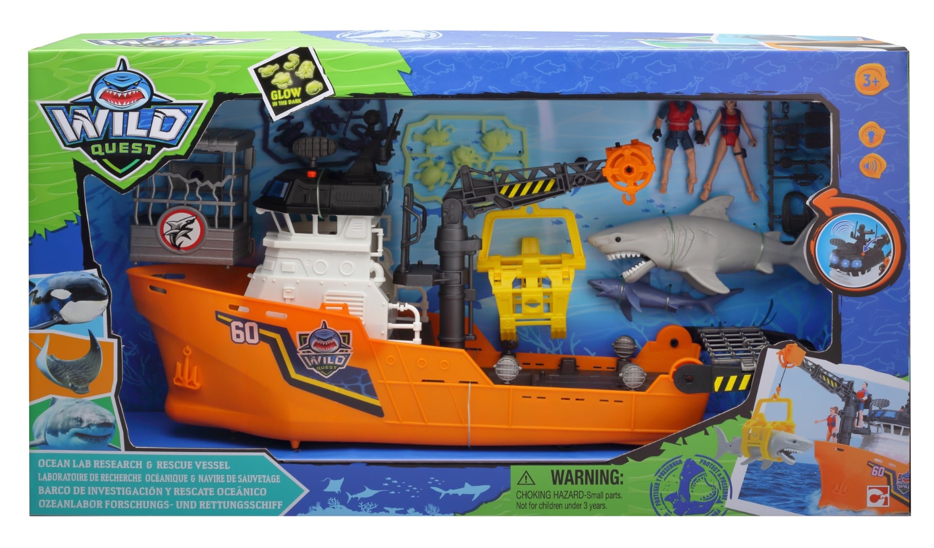 Set Figurine Wild Quest Viata din ocean cu Barca Sonar