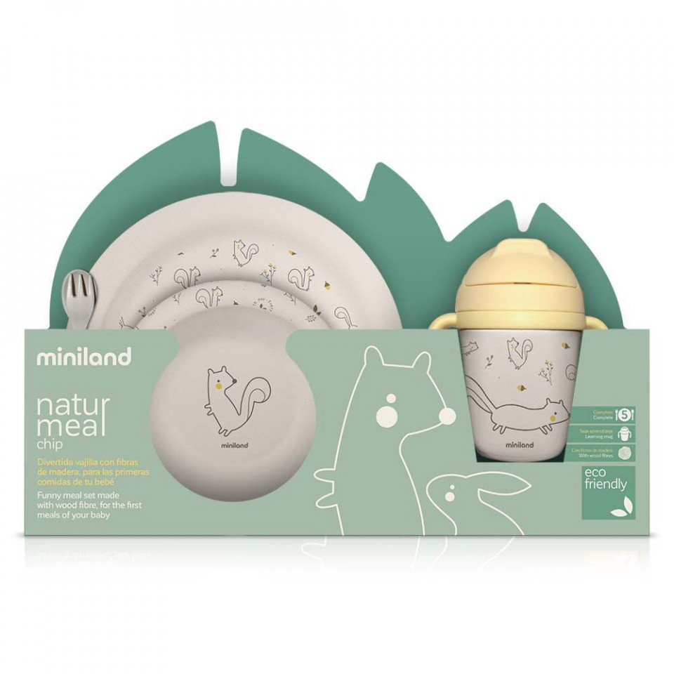 Set Picnic Chip Miniland Eco Fibre Lemn - imagine 2