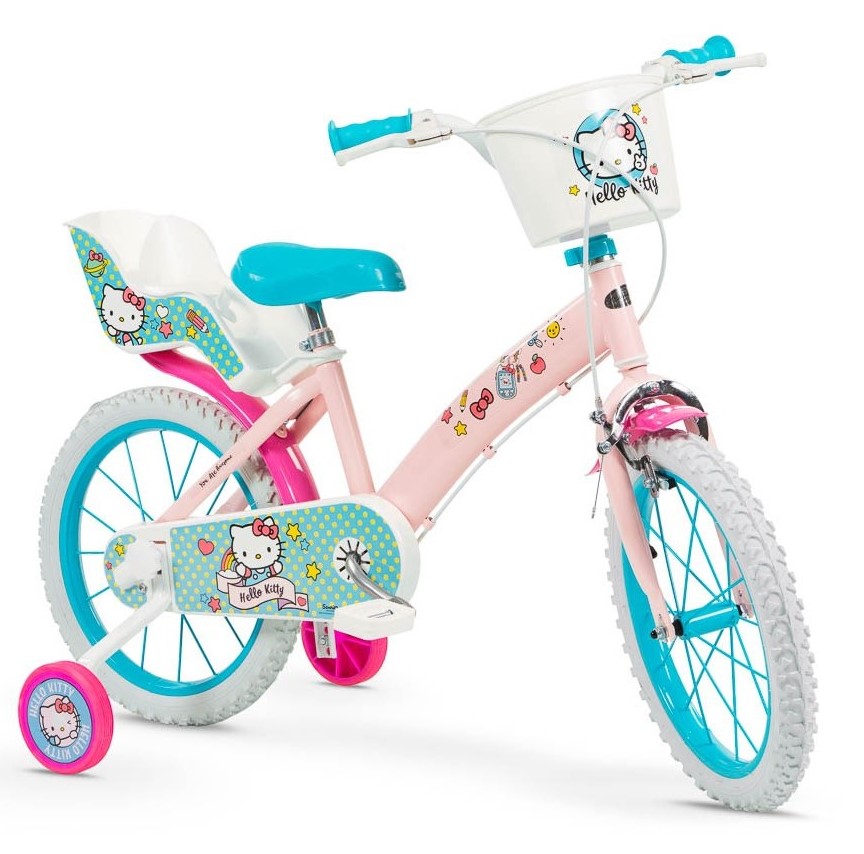 Bicicleta Toimsa Hello Kitty 16 inch cu Roti Ajutatoare