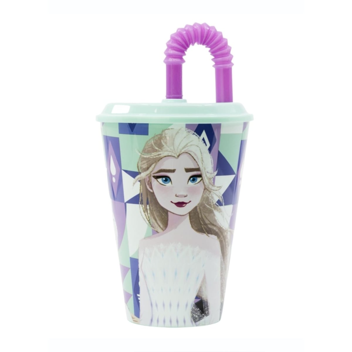 Pahar Stor Frozen cu Pai, 430 ml