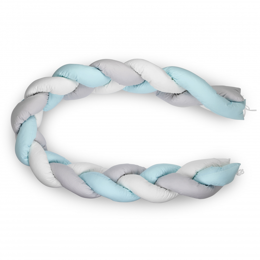 BabyJem Bumper Impletit Blue - Protectie Laterala Patut