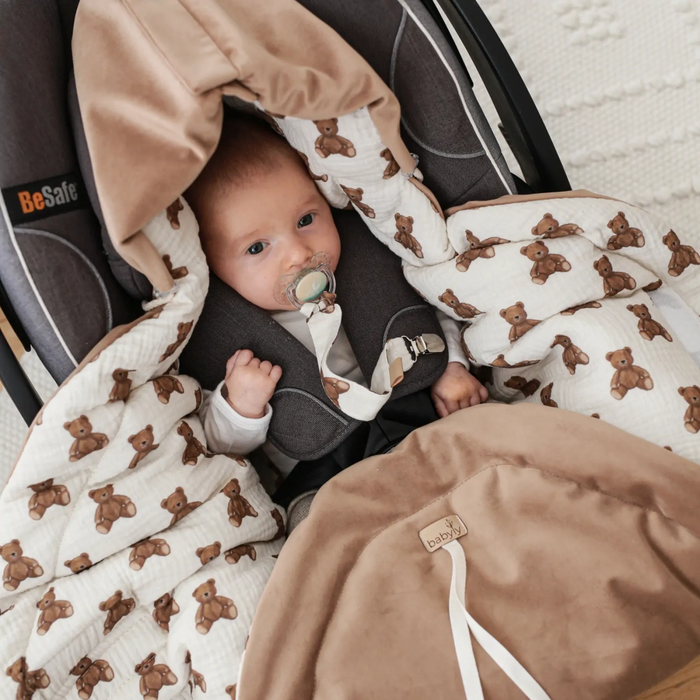 BabyLy Teddy Bears - Paturica Scaun Auto - imagine 4