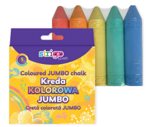 Set Cretă Colorată Strigo, 5 Culori pentru Asfalt