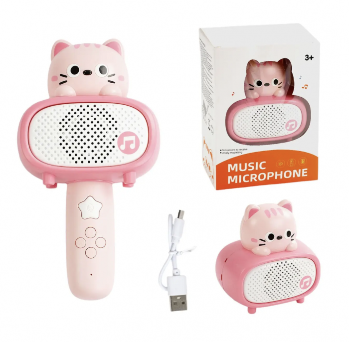 Microfon Karaoke Pisicuta Roz Bluetooth Krista