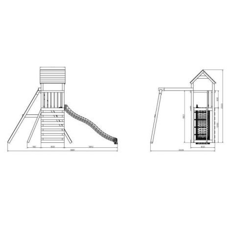 Complex Joacă Lemn Fungoo Gaia - Tobogan 2.2m - imagine 5