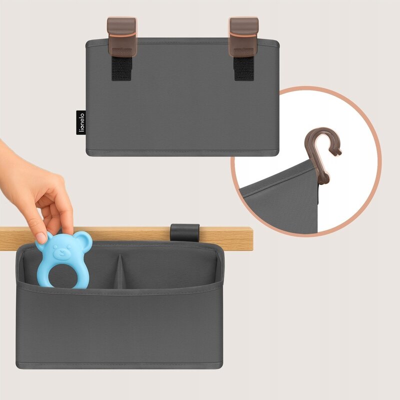 Organizator Lionelo Sidepocket S Gri - Ordonare Eficientă - imagine 3