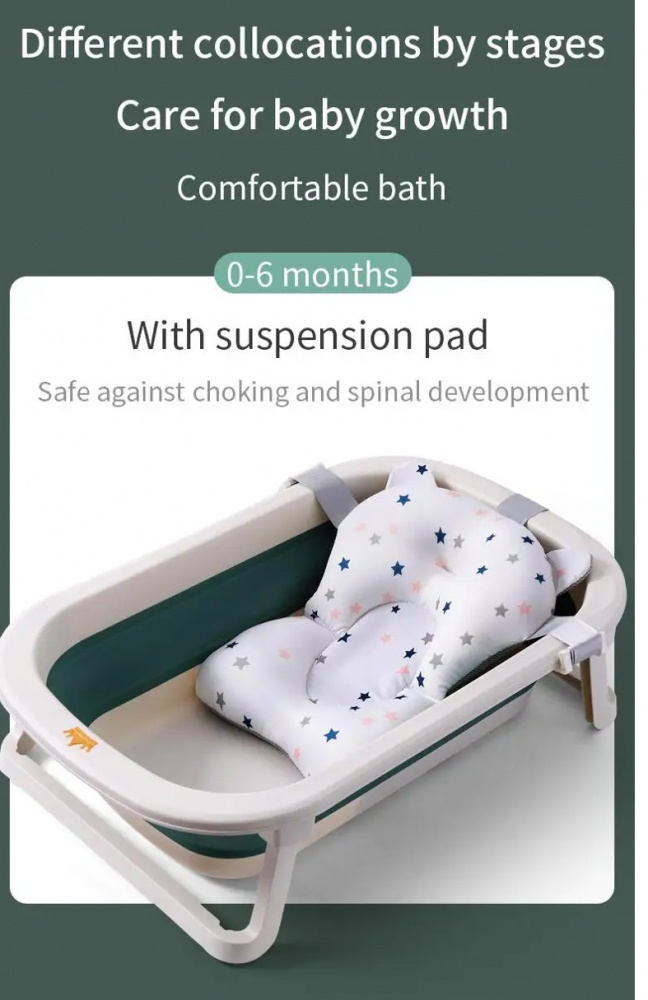 Cadita Pliabila Little Mom Green cu Hamac, Ergonomica - imagine 9