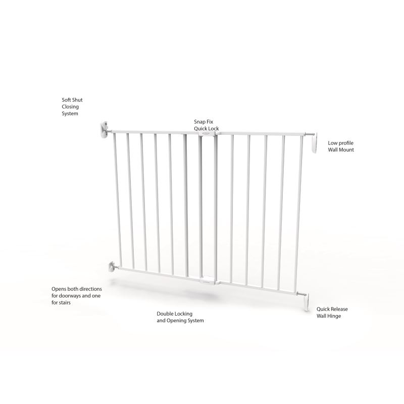 Poarta Siguranta Extensibila Noma 62-102 cm Alb - imagine 7