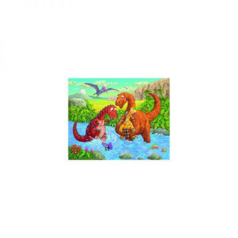 Puzzle Dinozauri la Râu, 2x24 piese, Ravensburger - imagine 2