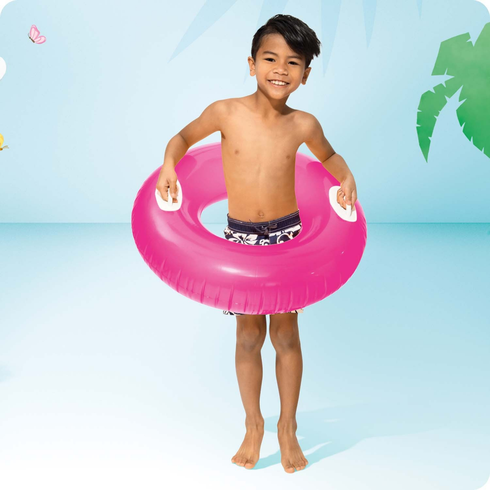 Colac Gonflabil Intex 76 cm Roz cu Mânere