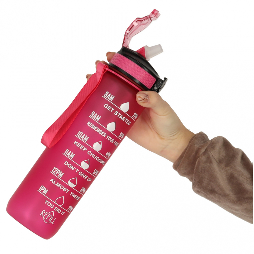 Sticlă Apă Sport Ikonka Pink, 1L - imagine 2