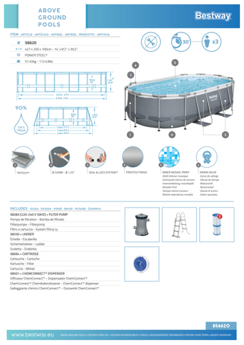Piscina Ovala Bestway Power Steel 4.27x2.50m - imagine 2