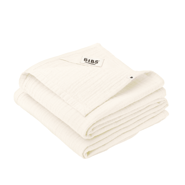 Set 2 Museline BIBS Ivory, Bumbac Organic, 70x70 cm - imagine 4