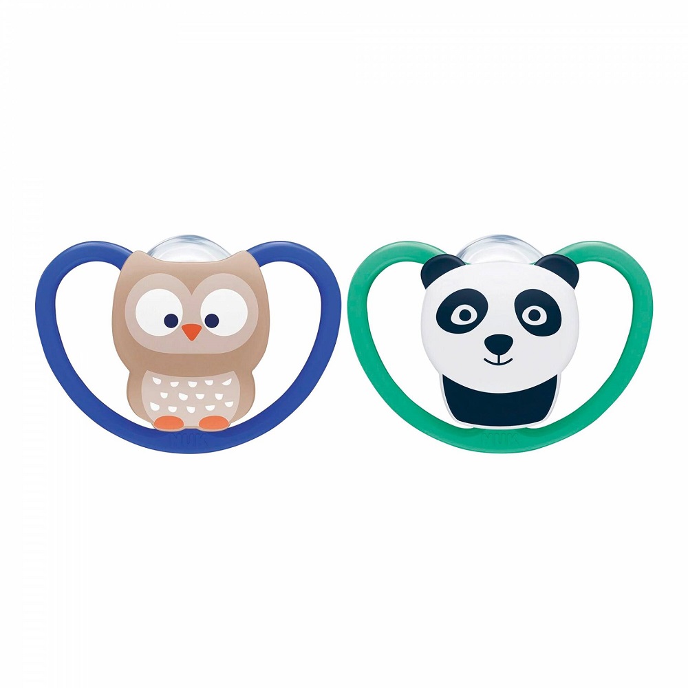 Suzetă NUK Space Panda, Silicon, 2 Bucăți