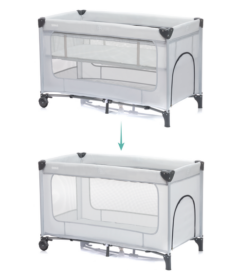 Patut pliabil Fillikid Capri Grey multifuncțional - imagine 12