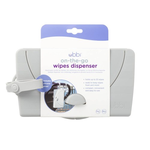 Ubbi On The Go Gri - Dispenser Portabil Servetele - imagine 2