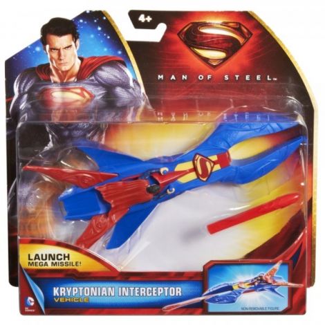 Figurina Man of Steel + Navă Kryptonian Interceptor Mattel - imagine 2