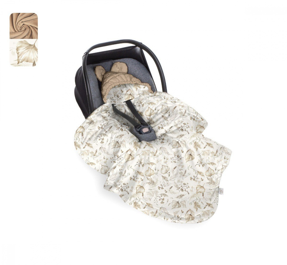 Paturica Auto Babysteps Bej Bumbac + Catifea - imagine 8