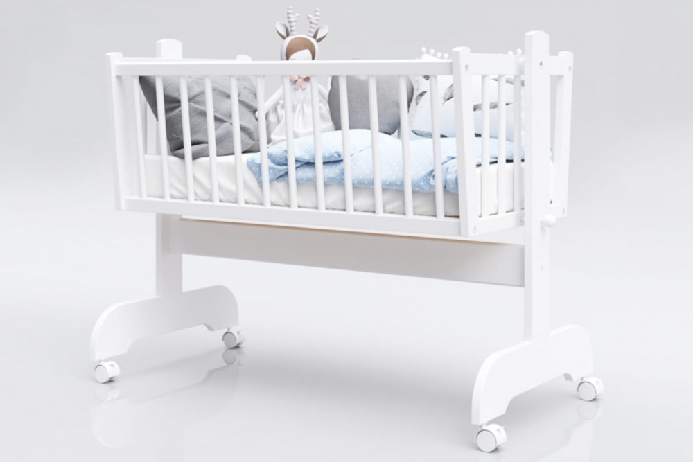 Patut balansoar Nichiduta Baby Zoo Alb, 90x40 cm - imagine 5