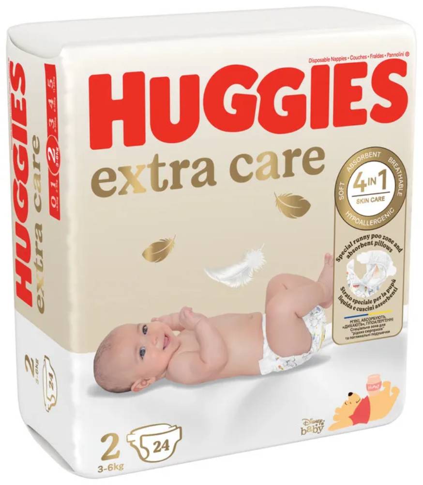 Scutece Huggies Extra Care 2, 3-6kg, 24buc